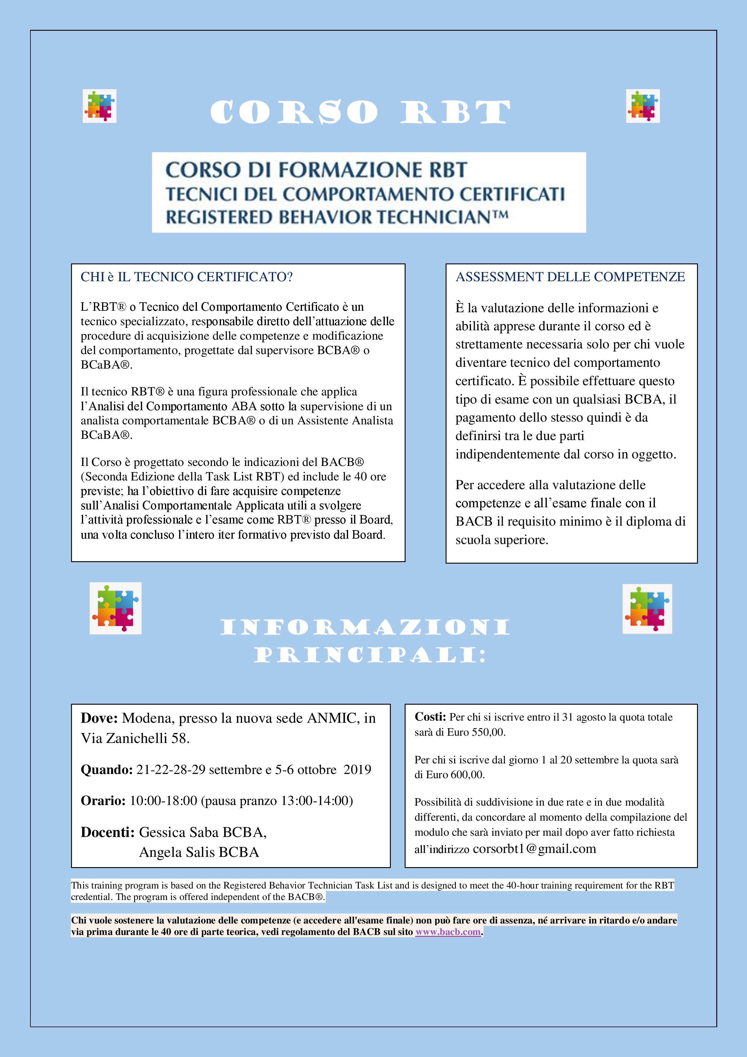 Corso RBT